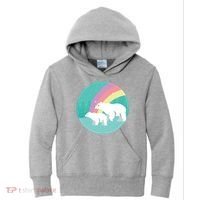 Cute Polar Bears Rainbow Kids Hoodie thumb 0