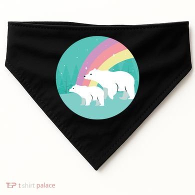 Cute Polar Bears Rainbow USA-Made Doggie Bandana