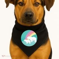 Cute Polar Bears Rainbow USA-Made Doggie Bandana thumb 1