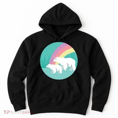 Cute Polar Bears Rainbow Hoodie