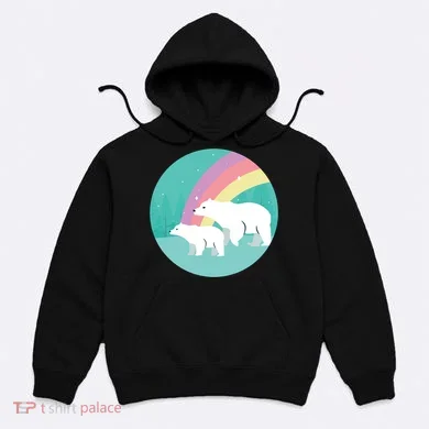 Cute Polar Bears Rainbow Hoodie