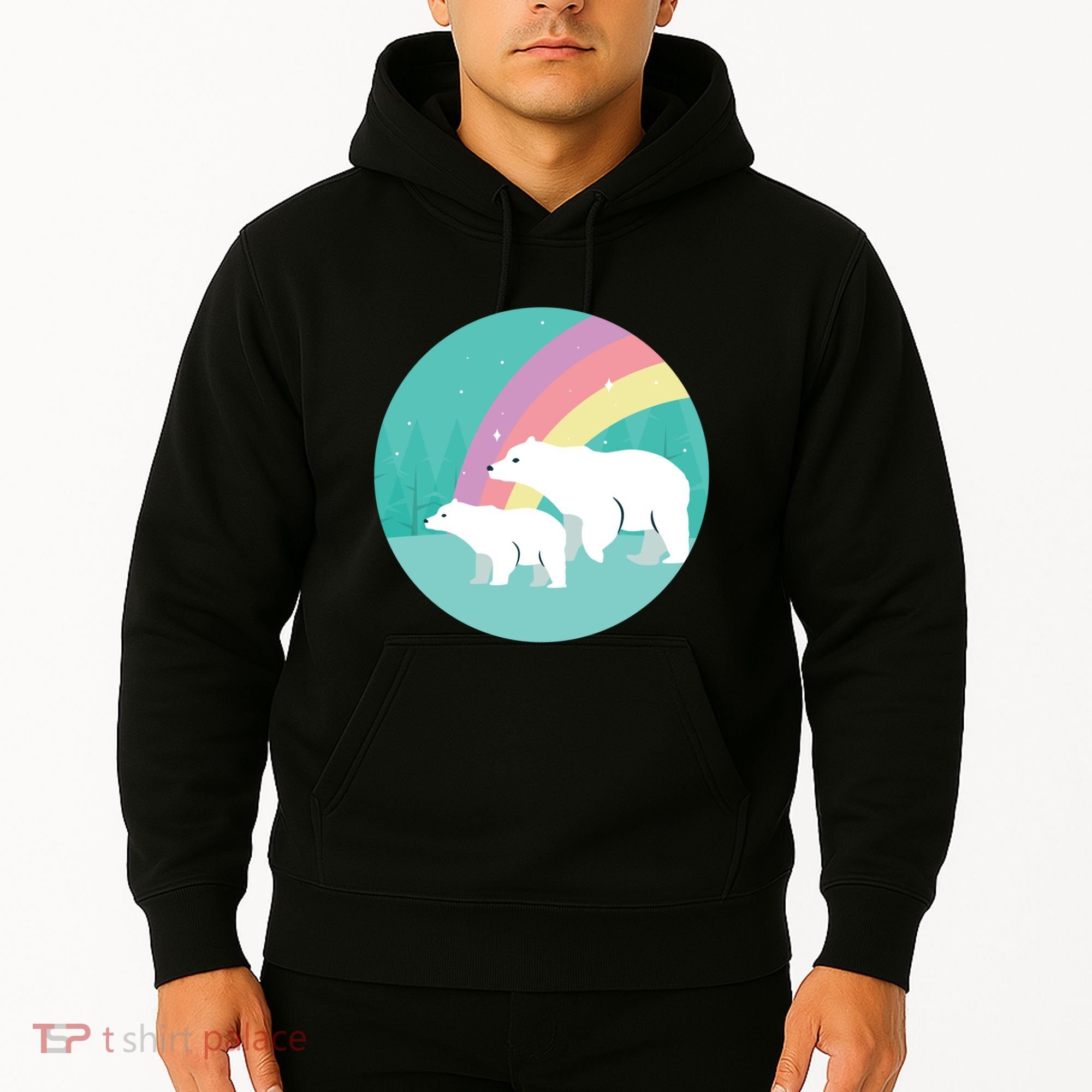 Cute Polar Bears Rainbow Hoodie