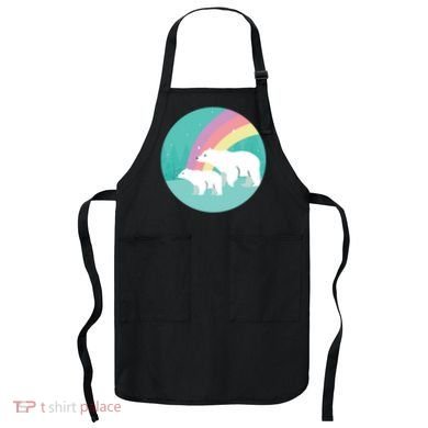 Cute Polar Bears Rainbow Apron