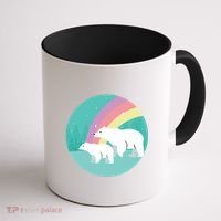 Cute Polar Bears Rainbow Coffee Mug thumb 1