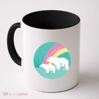 Cute Polar Bears Rainbow Coffee Mug thumb 0