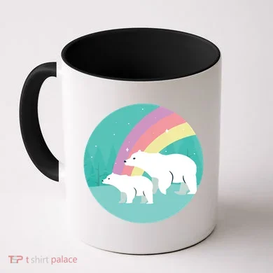 Cute Polar Bears Rainbow Coffee Mug