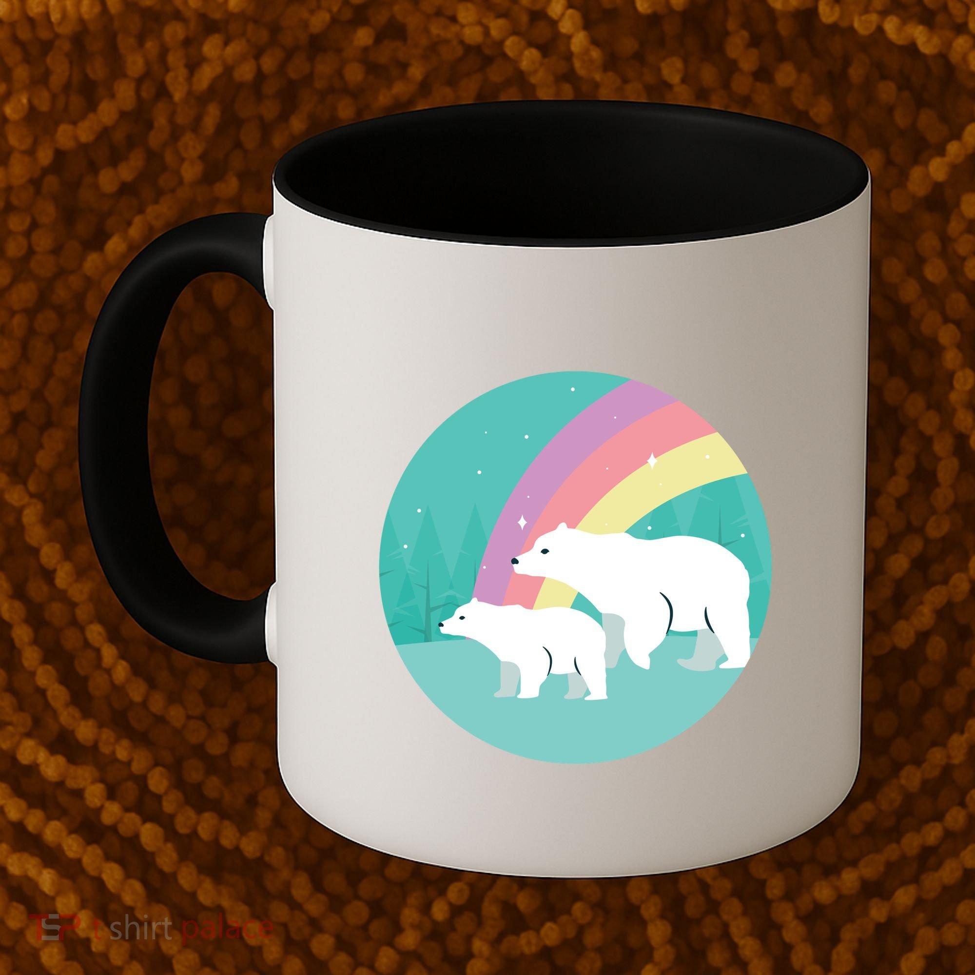 Cute Polar Bears Rainbow Coffee Mug