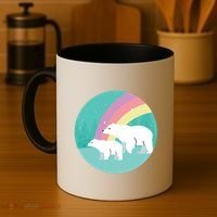 Cute Polar Bears Rainbow Coffee Mug thumb 4