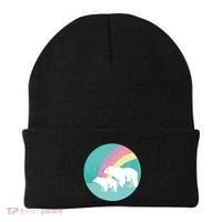 Cute Polar Bears Rainbow Beanie thumb 0