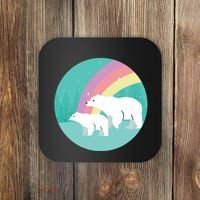 Cute Polar Bears Rainbow Coaster thumb 0