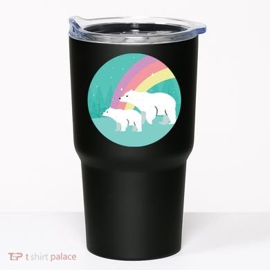 Cute Polar Bears Rainbow Tumbler