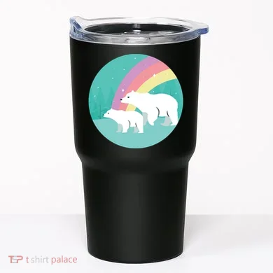 Cute Polar Bears Rainbow Tumbler