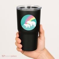 Cute Polar Bears Rainbow Tumbler thumb 2