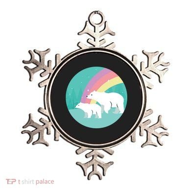 Cute Polar Bears Rainbow Ornament