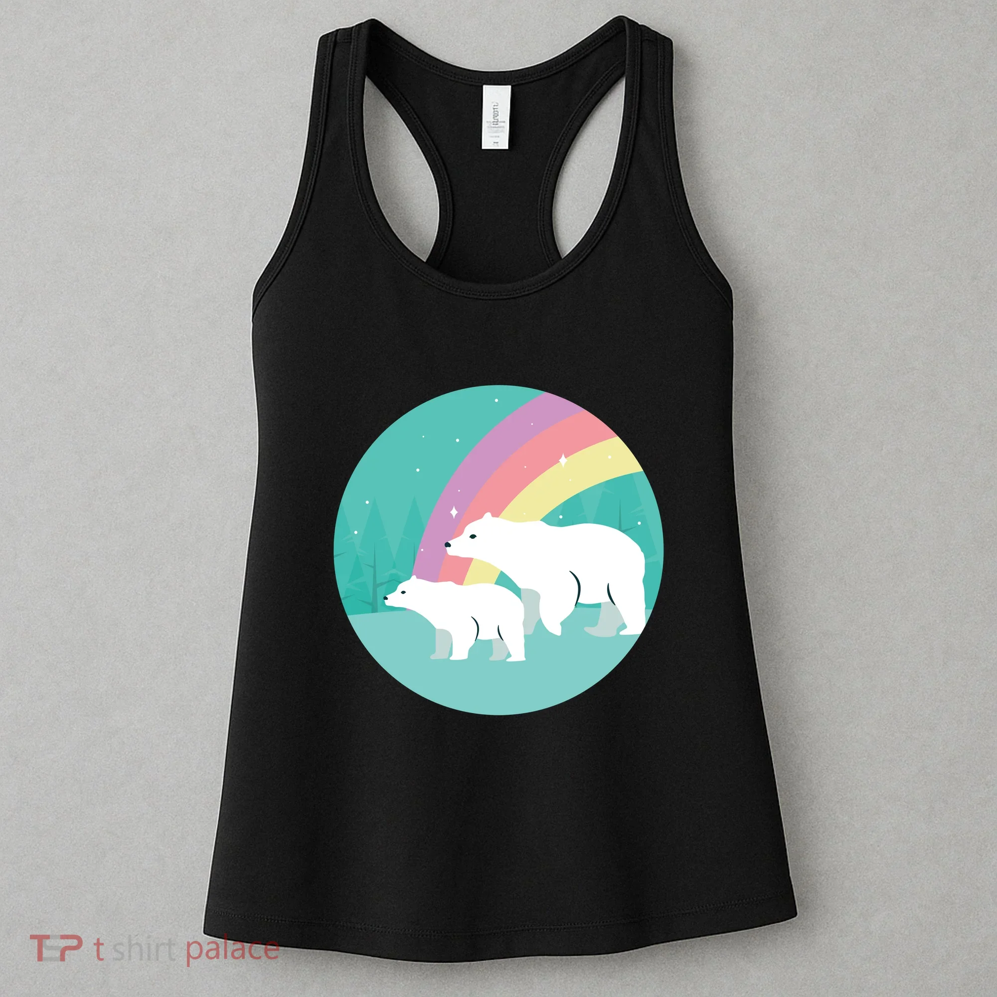 Cute Polar Bears Rainbow Women's Tank Top