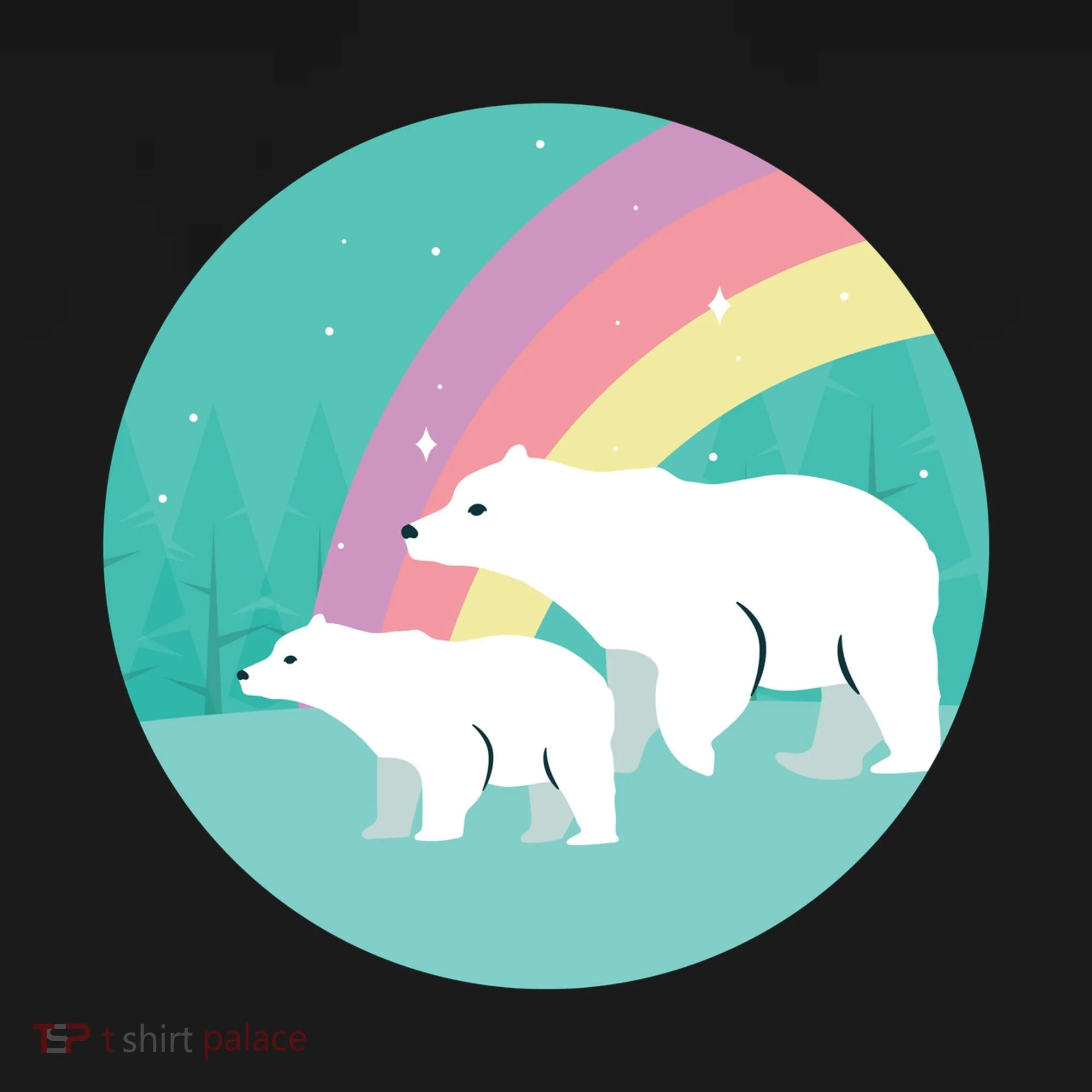 Cute Polar Bears Rainbow Women's Tank Top