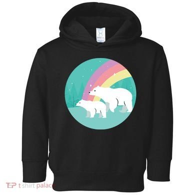 Cute Polar Bears Rainbow Toddler Hoodie