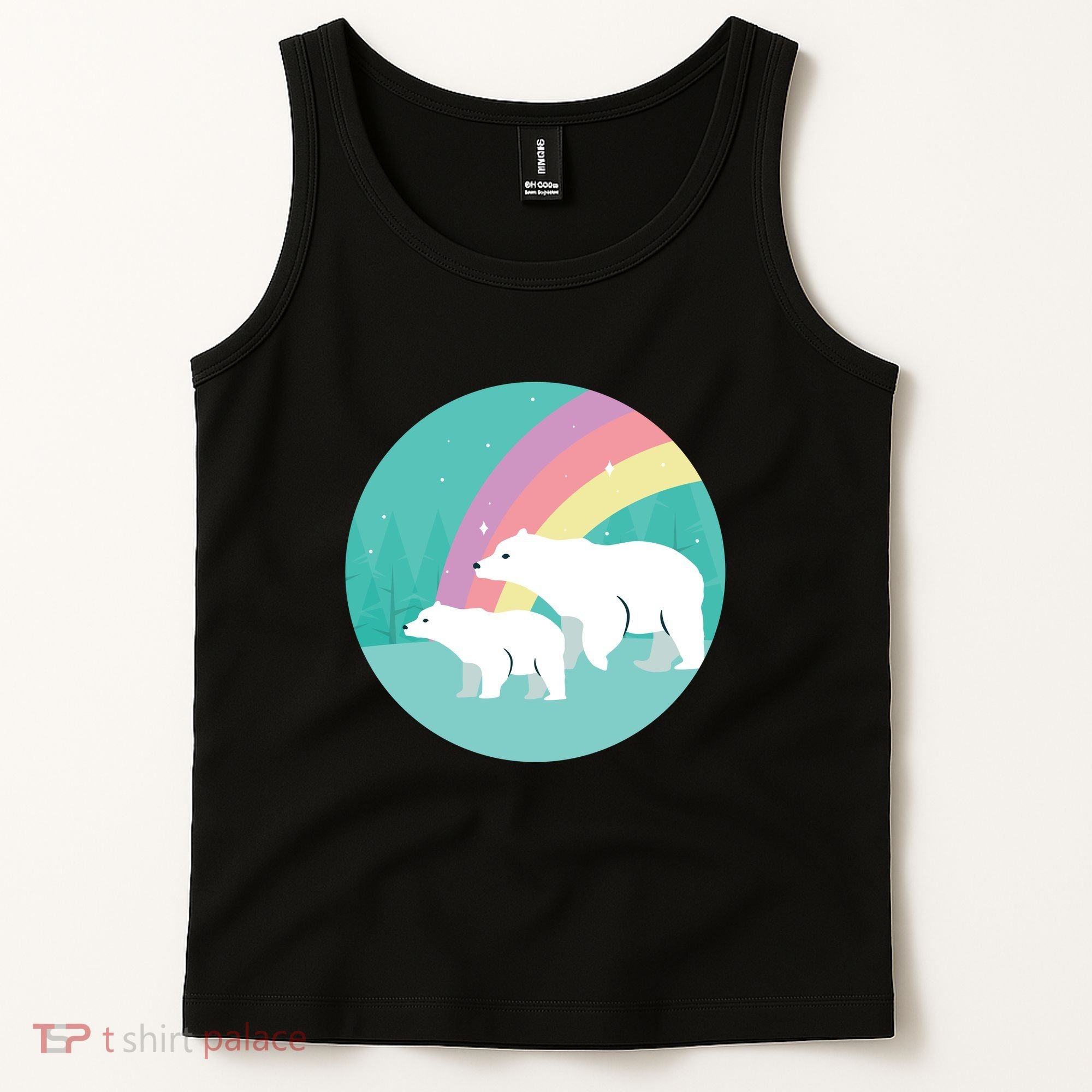 Cute Polar Bears Rainbow Tank Top