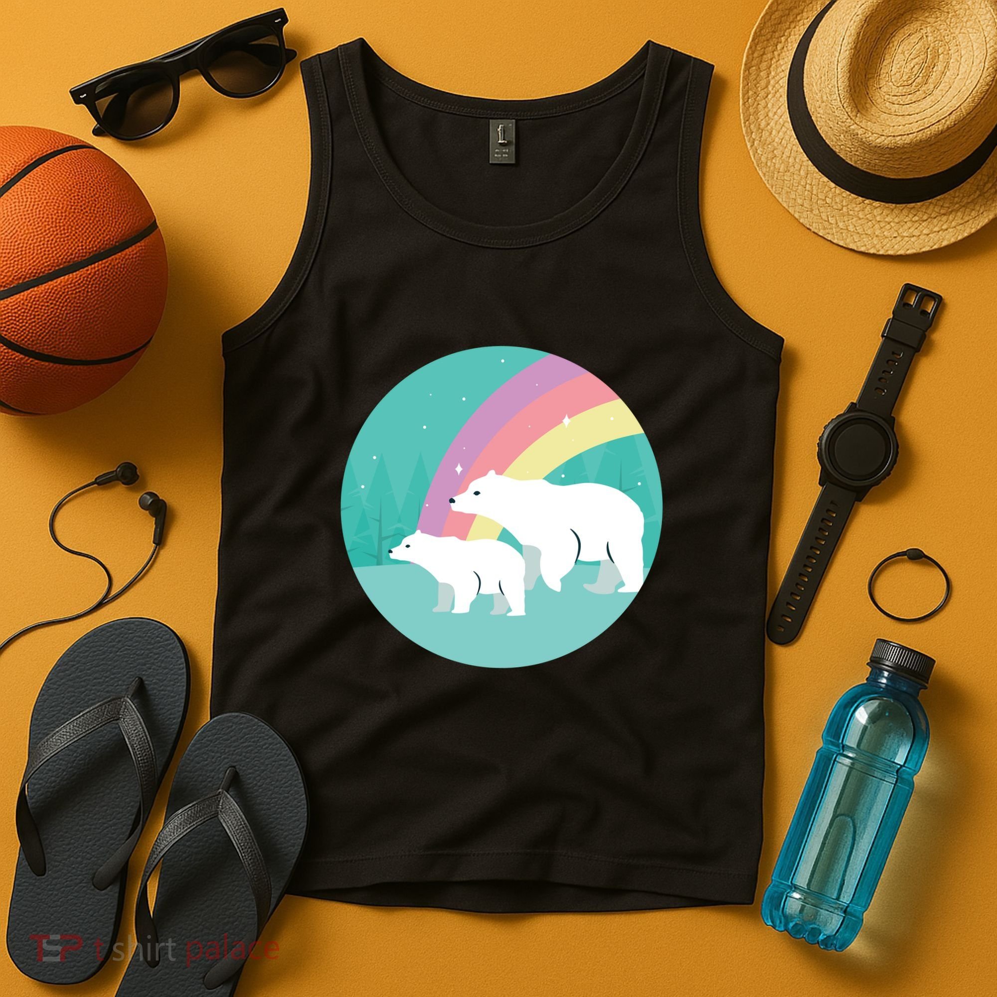 Cute Polar Bears Rainbow Tank Top