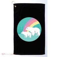 Cute Polar Bears Rainbow Golf Towel thumb 0