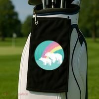 Cute Polar Bears Rainbow Golf Towel thumb 2