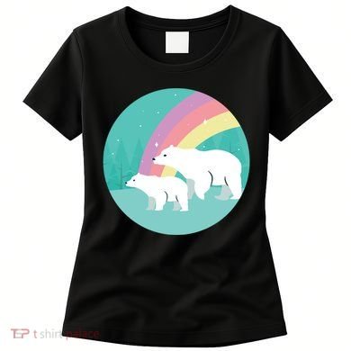 Cute Polar Bears Rainbow Women's T-Shirt