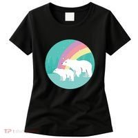 Cute Polar Bears Rainbow Women's T-Shirt thumb 0