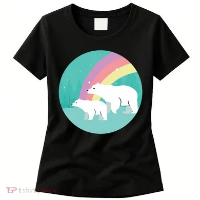 Cute Polar Bears Rainbow Women's T-Shirt