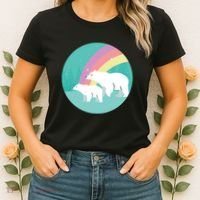 Cute Polar Bears Rainbow Women's T-Shirt thumb 2