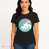 Cute Polar Bears Rainbow Women's T-Shirt thumb 4