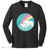 Cute Polar Bears Rainbow Kids Long Sleeve Shirt thumb 0