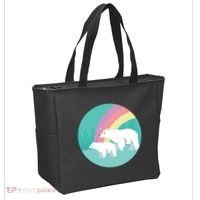 Cute Polar Bears Rainbow Tote Bag thumb 2