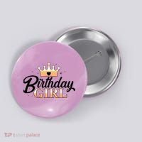 Cute Princess Tiara Birthday Girl  Button thumb 0