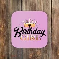 Cute Princess Tiara Birthday Girl  Coaster thumb 0
