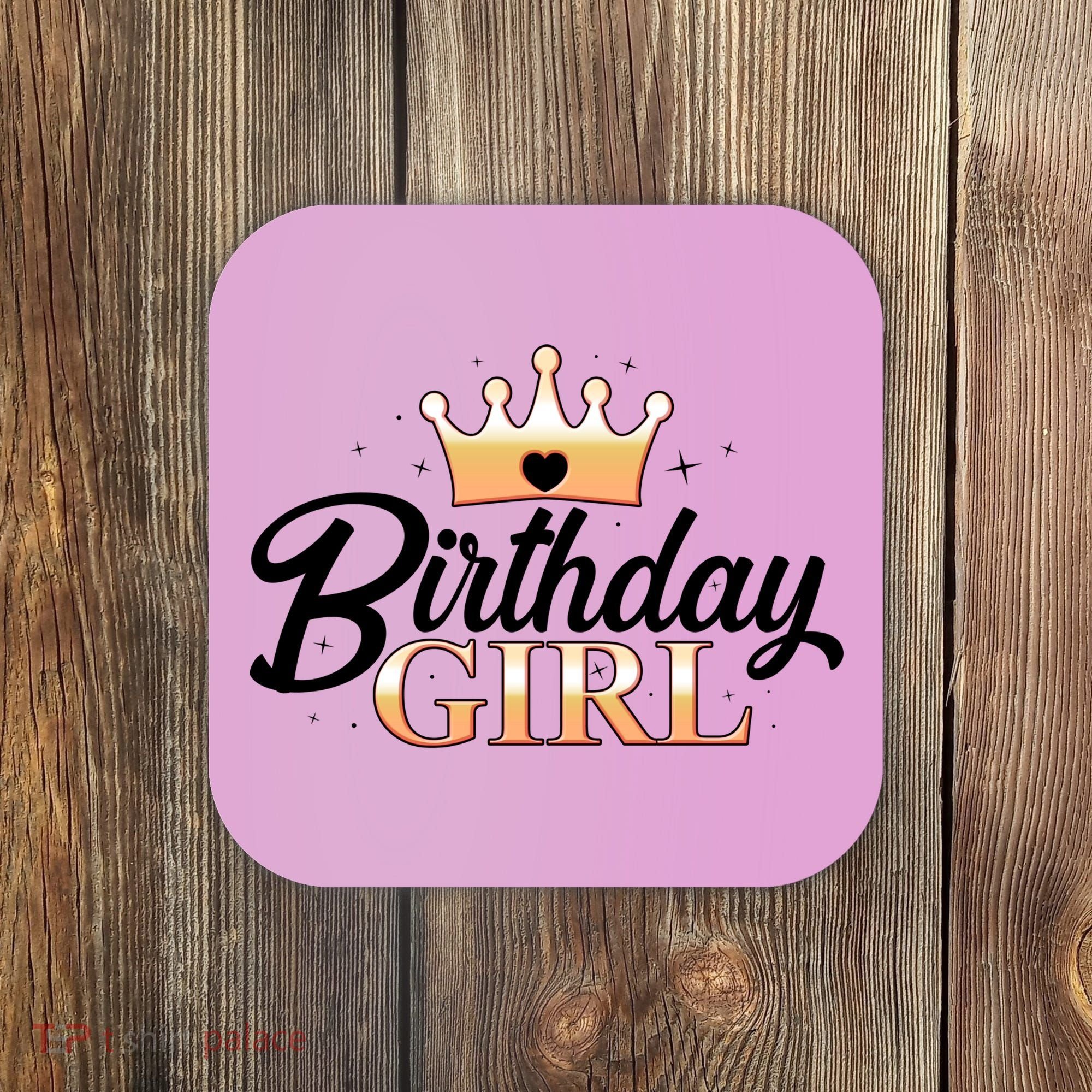 Cute Princess Tiara Birthday Girl  Coaster