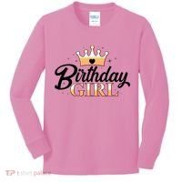 Cute Princess Tiara Birthday Girl  Kids Long Sleeve Shirt thumb 0