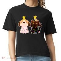 Cute Puppy and Kitten Christmas Lights Comfort Colors Boxy T-Shirt thumb 0