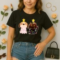 Cute Puppy and Kitten Christmas Lights Comfort Colors Boxy T-Shirt thumb 2