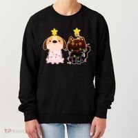 Cute Puppy and Kitten Christmas Lights Women's Sweatshirt thumb 0