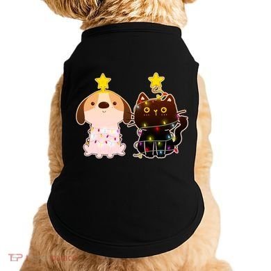 Cute Puppy and Kitten Christmas Lights Doggie Tank