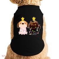 Cute Puppy and Kitten Christmas Lights Doggie Tank thumb 0