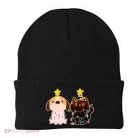 Cute Puppy and Kitten Christmas Lights Beanie thumb 0
