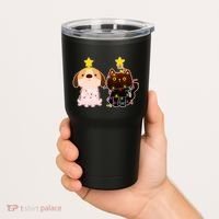 Cute Puppy and Kitten Christmas Lights Tumbler thumb 2