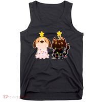 Cute Puppy and Kitten Christmas Lights Tank Top thumb 0