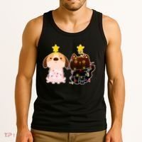 Cute Puppy and Kitten Christmas Lights Tank Top thumb 3