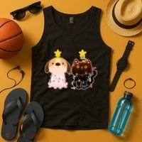 Cute Puppy and Kitten Christmas Lights Tank Top thumb 4