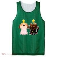 Cute Puppy and Kitten Christmas Lights Mesh Reversible Basketball Jersey Tank thumb 0