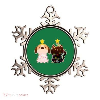 Cute Puppy and Kitten Christmas Lights Ornament