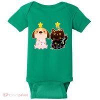 Cute Puppy and Kitten Christmas Lights Baby Bodysuit thumb 0