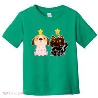 Cute Puppy and Kitten Christmas Lights Toddler T-Shirt thumb 0